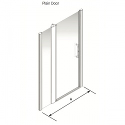 Larenco Alcove Full Height Shower Enclosure Plain Door with 1 Inline Fixed Panel